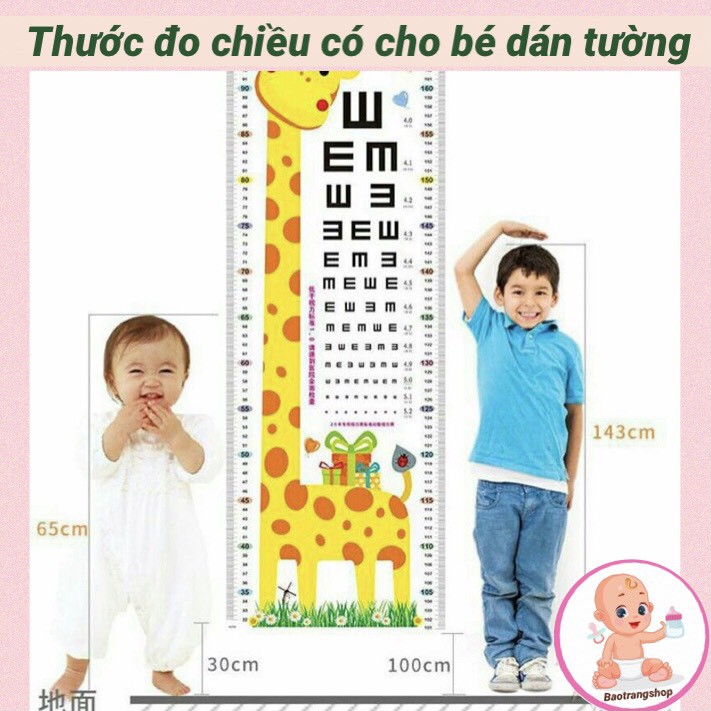 [Siêu rẻ] Thước đo chiều cao dán tường, đo thị lực cho bé