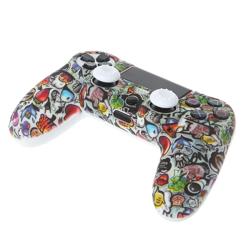 Vỏ silicon bảo vệ tay cầm chơi game PS4 kèm 2 vỏ bọc nút bấm | BigBuy360 - bigbuy360.vn