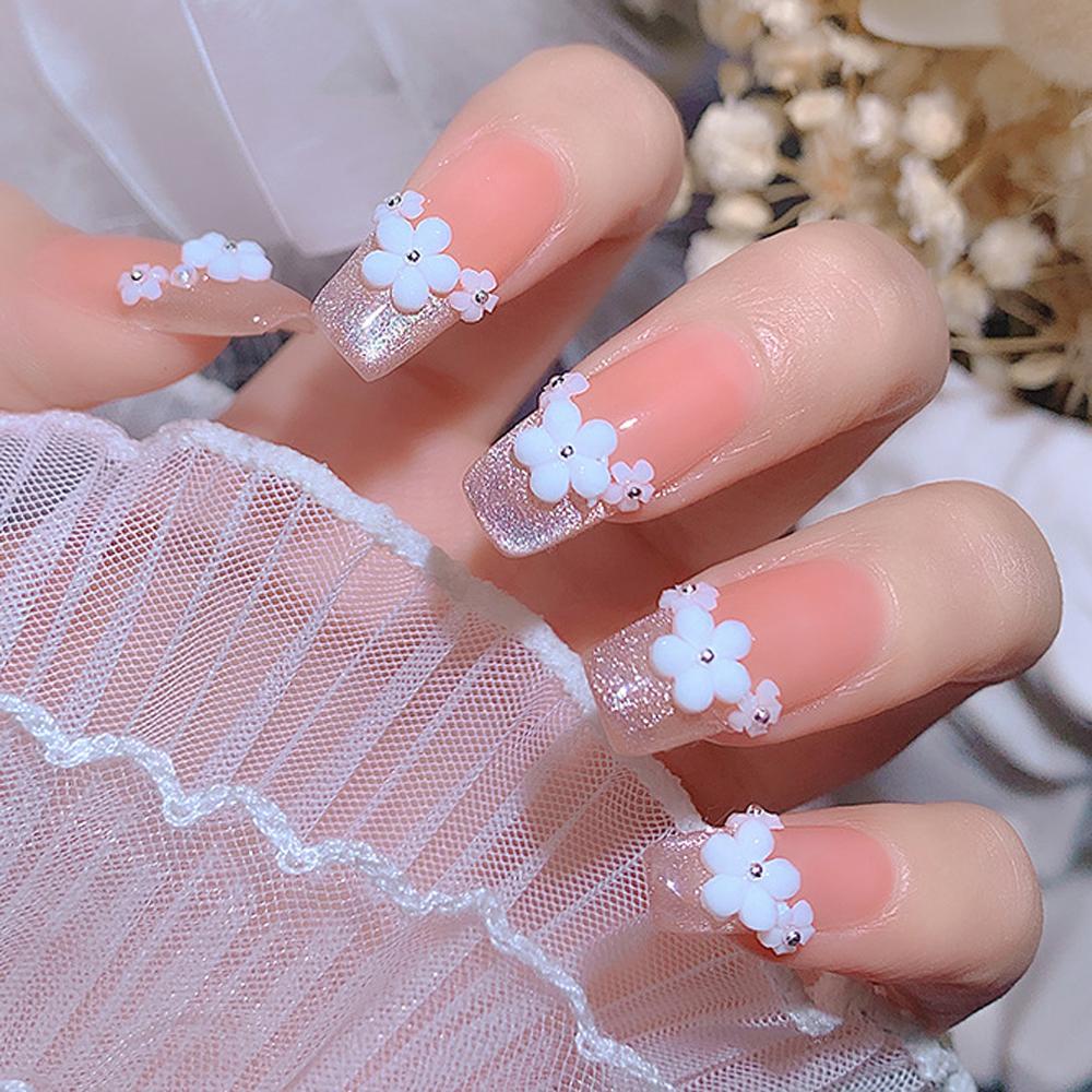 Sticker Dán Móng Hình Hoa Đính Đá Phong Cách Nhật Bản