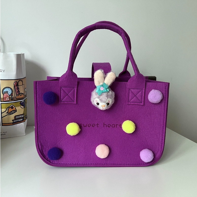 Túi xách mua sắm IELGY bằng vải nỉ họa tiết hoạt hình dễ thương cho mẹ và bé