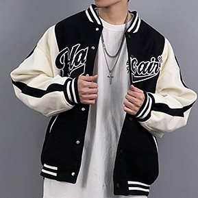 Áo Khoác Bóng Chày Tay Dài Thêu Chữ Thời Trang Cho Nam Và NữBomber Jacket