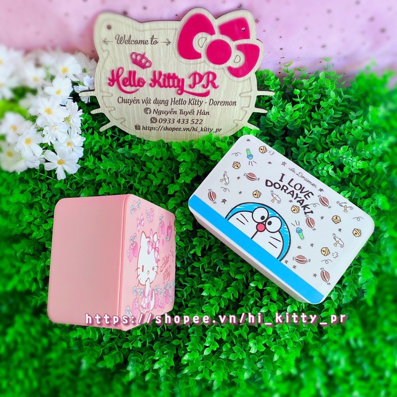 Hộp đựng khẩu trang - khăn giấy Hello Kitty - Doremon Doraemon