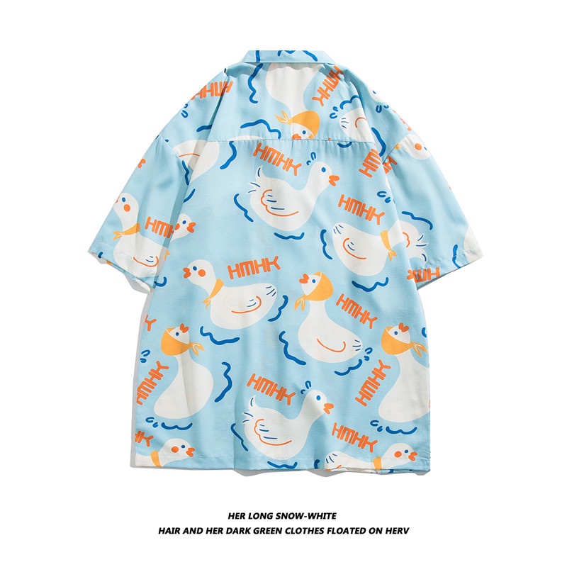 Áo Sơ Mi Tay Ngắn In Họa Tiết Hoạt Hình Phong Cách Hàn Quốc Cho Nam