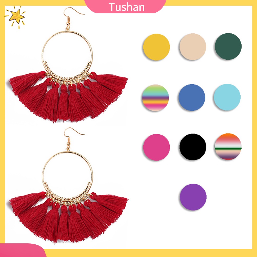 Bông tai tua rua phong cách Bohemian cổ điển cho nữ