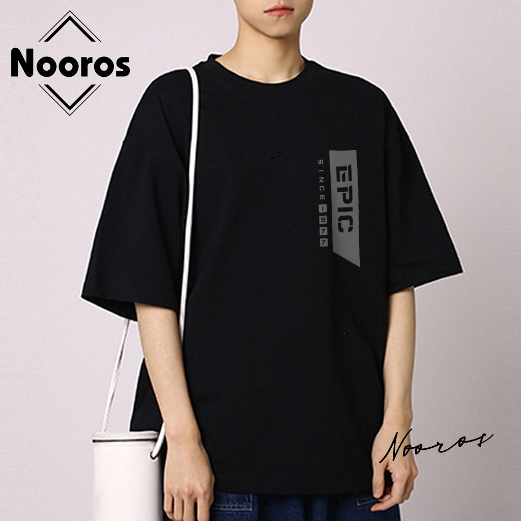 Áo thun tay lỡ nam nữ form rộng Nooros vải phông trơn cotton unisex mát hình in đẹp TAY LỠ EPIC - C25