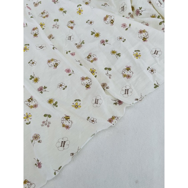 Vải thun cotton 2c hình kitty