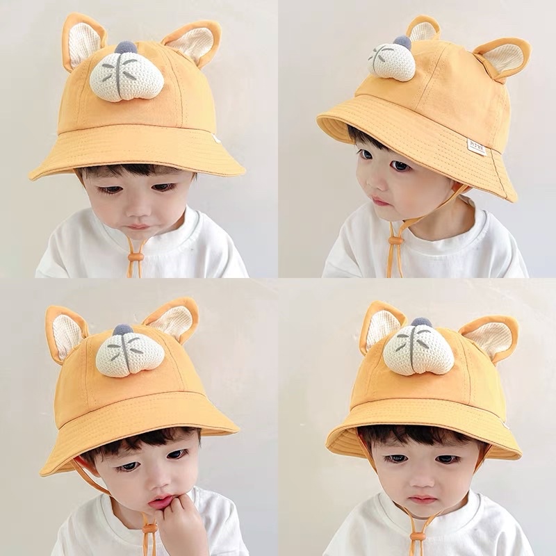 Mũ cho bé trai bé gái vành tròn hoạ tiết mũi chuột có tai đáng yêu , phù hợp 6 tháng - 4 tuổi