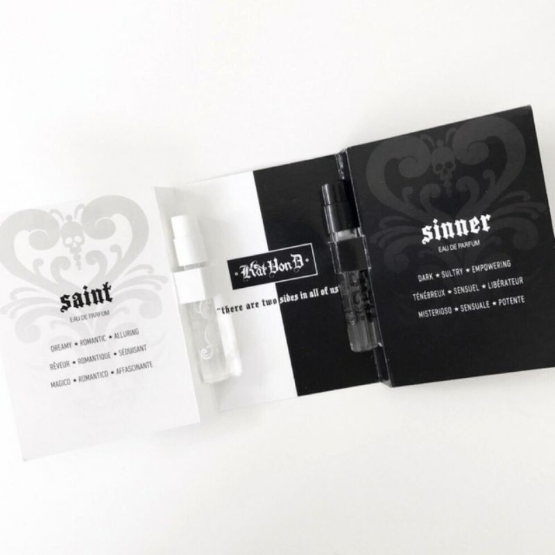 [ Vial 1.5ml * 2 ] Sét Mẫu Thử Nước Hoa Kat Von D Saint &amp; Sinner Eau de Parfum Perfume Duo Sample Vials Set