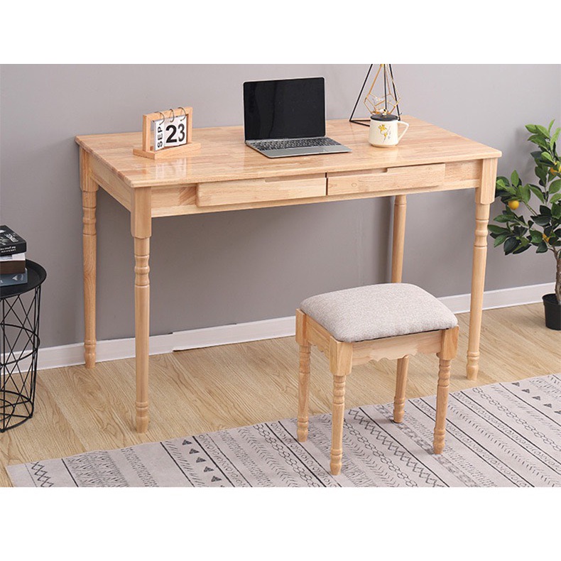 Bàn làm việc, bàn học kèm ghế bằng gỗ tự nhiên NIHO kiểu dáng hiện đại, cổ điển 💕FREESHIP💕