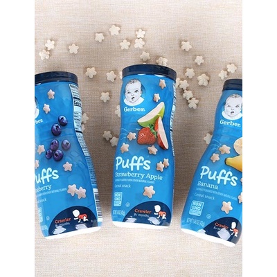 Bánh Gerber Puffs ngôi sao, đồ ăn dặm Gerber cho bé từ 8 tháng tuổi