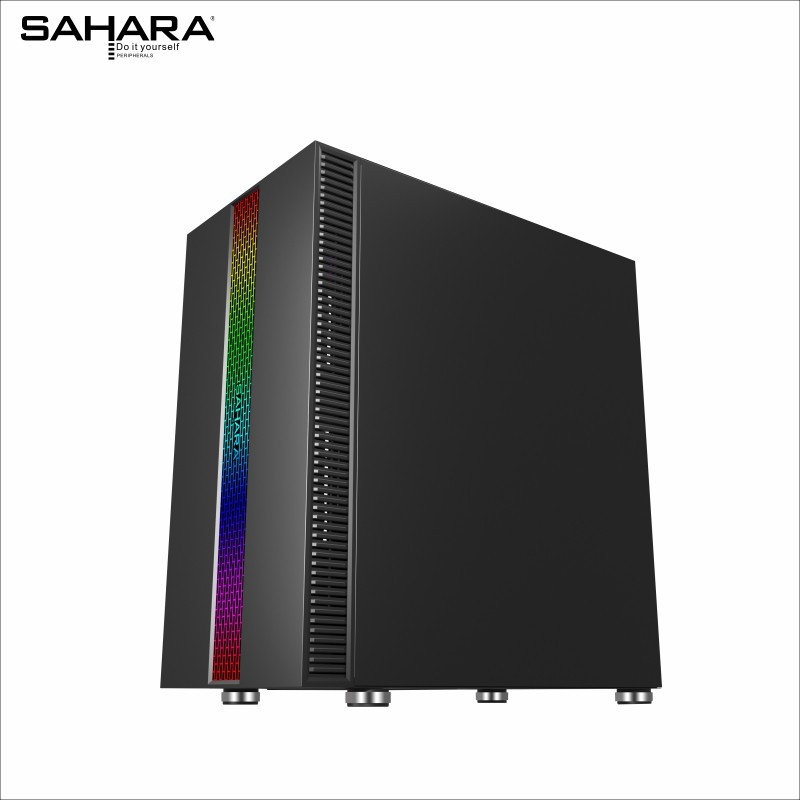 VỎ MÁY TÍNH , THÙNG CASE MÁY TÍNH SAHARA LIGHT 6,M-ATX,ITX, Mặt hông giả kính - Hàng chính hãng