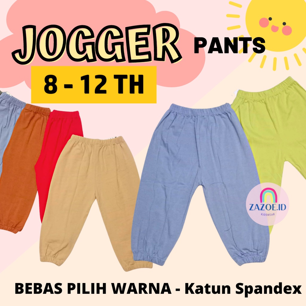 Quần Jogger Cotton Màu Trơn Thời Trang Cho Bé 8-12 Tuổi