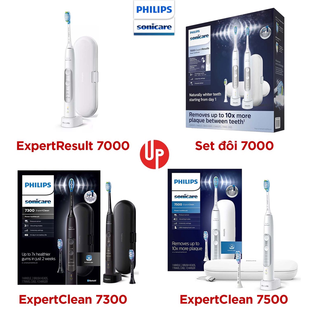 Bàn chải điện Philips Sonicare ExpertClean 7000, 7300, 7500