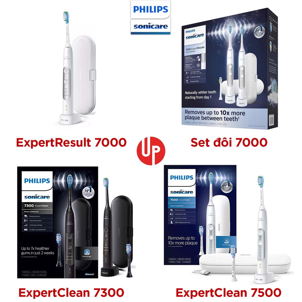 [BẢO HÀNH 2 NĂM] Bàn chải điện Philips Sonicare ExpertClean 7000, 7300, 7500