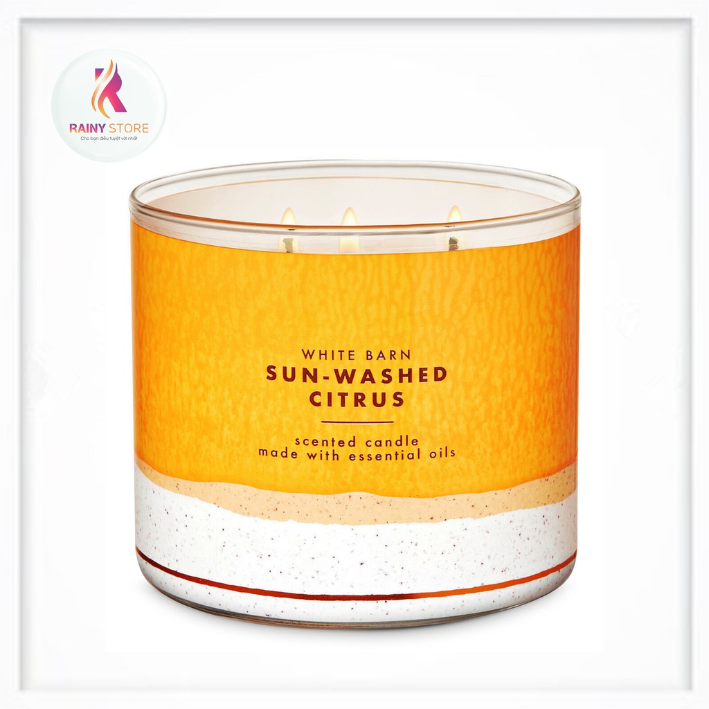 Nến thơm 3 tim Bath & Body Works Sun-Washed Citrus 411g