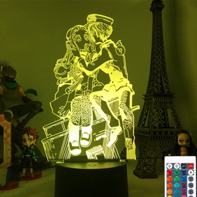 Đèn LED 3D để bàn bằng acrylic hình Toilet-bound Hanako-kun cổng cắm USB điều khiển từ xa trang trí nhà cửa đẹp mắt