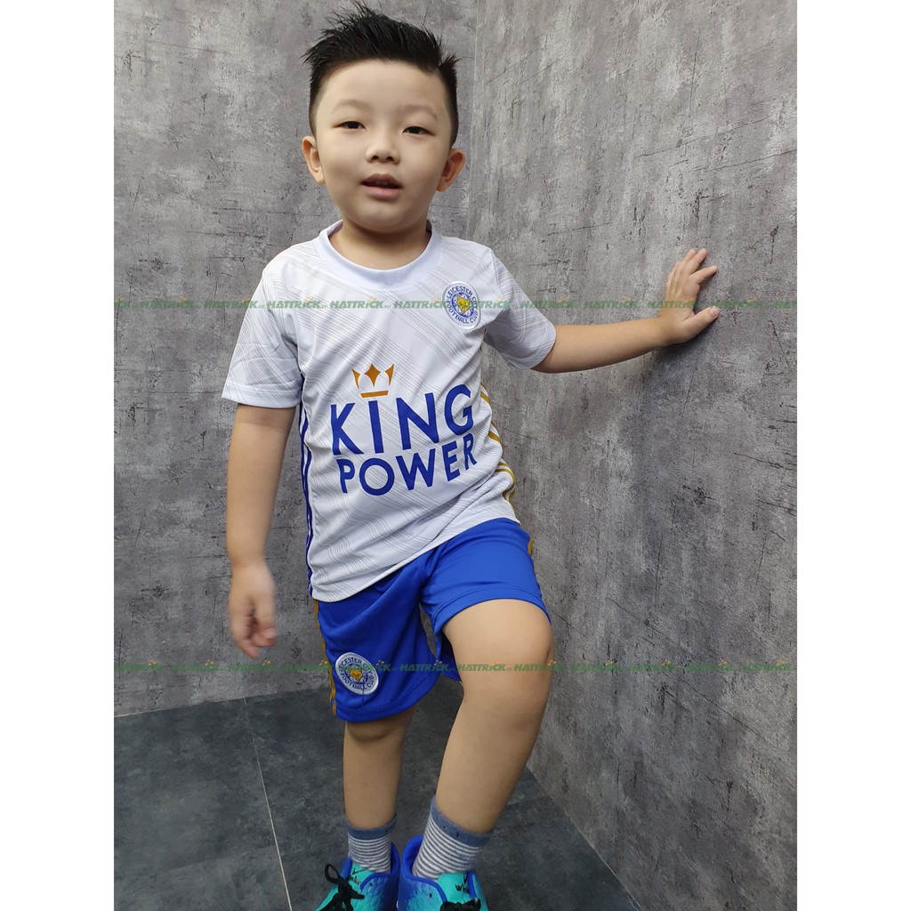 Bộ bóng đá trẻ em 2021 Leicester trắng (11kg - 41kg) thun Sài Gòn thoáng mát, may chất lượng, xưởng bán sỉ toàn quốc  ཾ