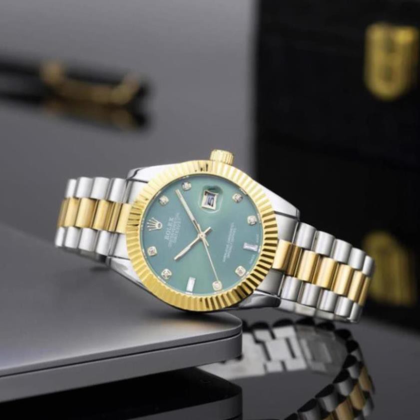 Đồng hồ nam Rolex - dâu kim loại màu denim kiểu dáng sang trọng - DH508 -Hongnhungshop
