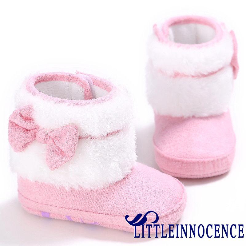 ❤XZQ-Newborn Kids Baby Girls Snow Shoes Winter Soft Sole Prewalker Crib Plush Boots