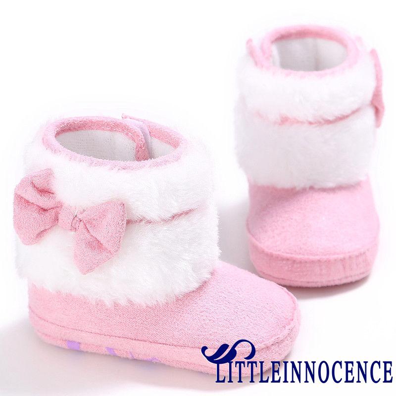 ❤XZQ-Newborn Kids Baby Girls Snow Shoes Winter Soft Sole Prewalker Crib Plush Boots