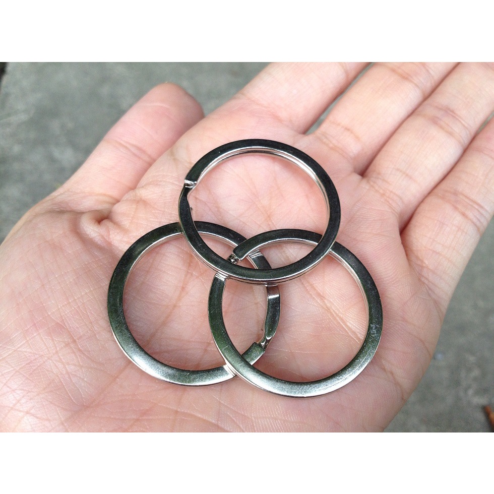 Vòng Chìa Khóa 3,2Cm Kim Loại, Thép Chìa Khóa Phẳng, Phụ Kiện Móc Khóa