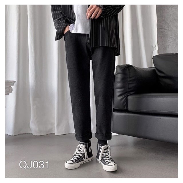 QUẦN JEAN NAM - BAGGY JEAN NAM ĐEN XÃ LAI - phong cách hàn quốc