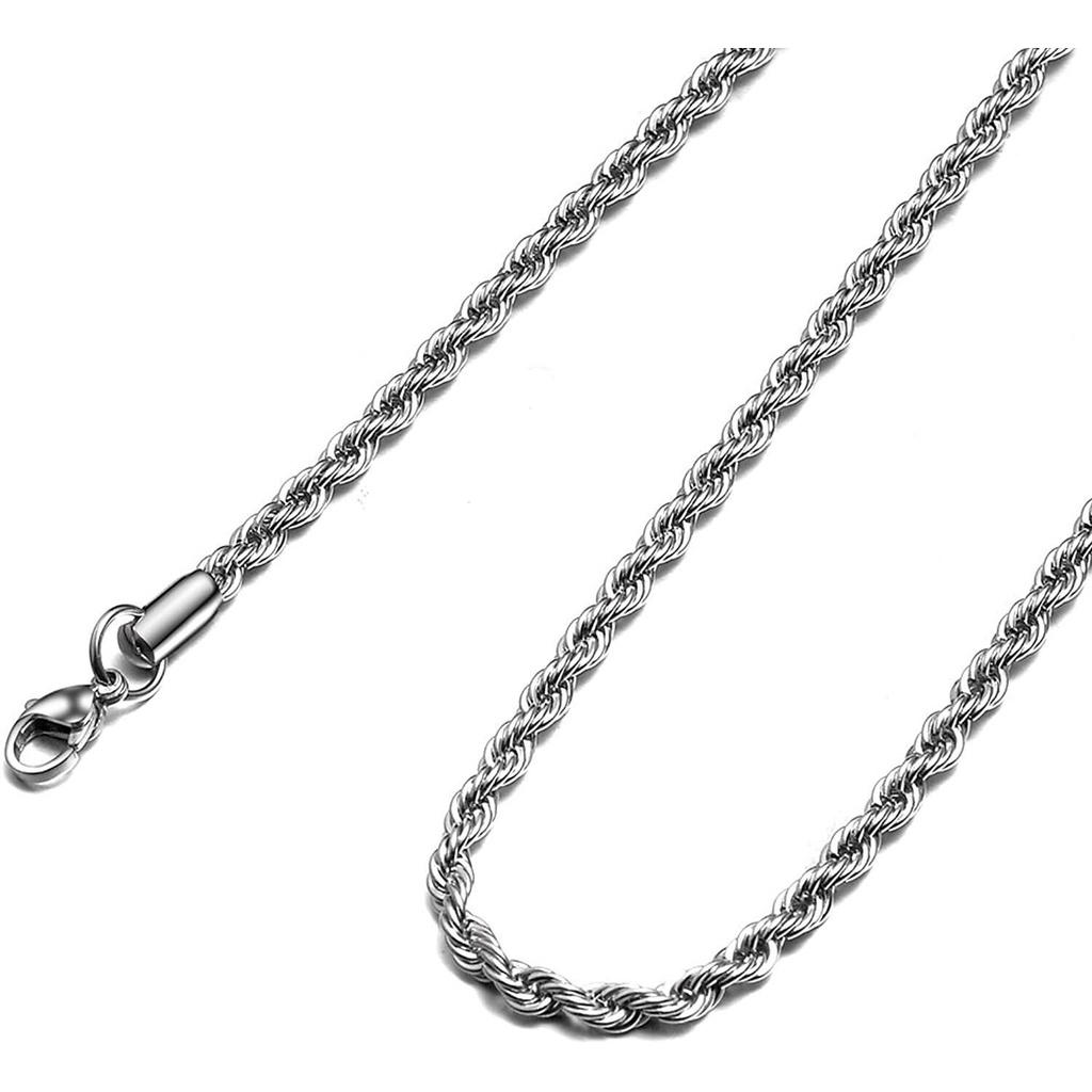 Dây chuyền nữ không mặt chuỗi xoắn 3 bằng titan không đen vĩnh viễn - DCTT22012-2