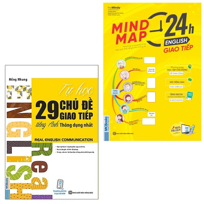 Sách - Combo Tự Học 29 Chủ Đề Giao Tiếp Tiếng Anh Thông Dụng Nhất + Mind Map 24h English - Giao Tiếp