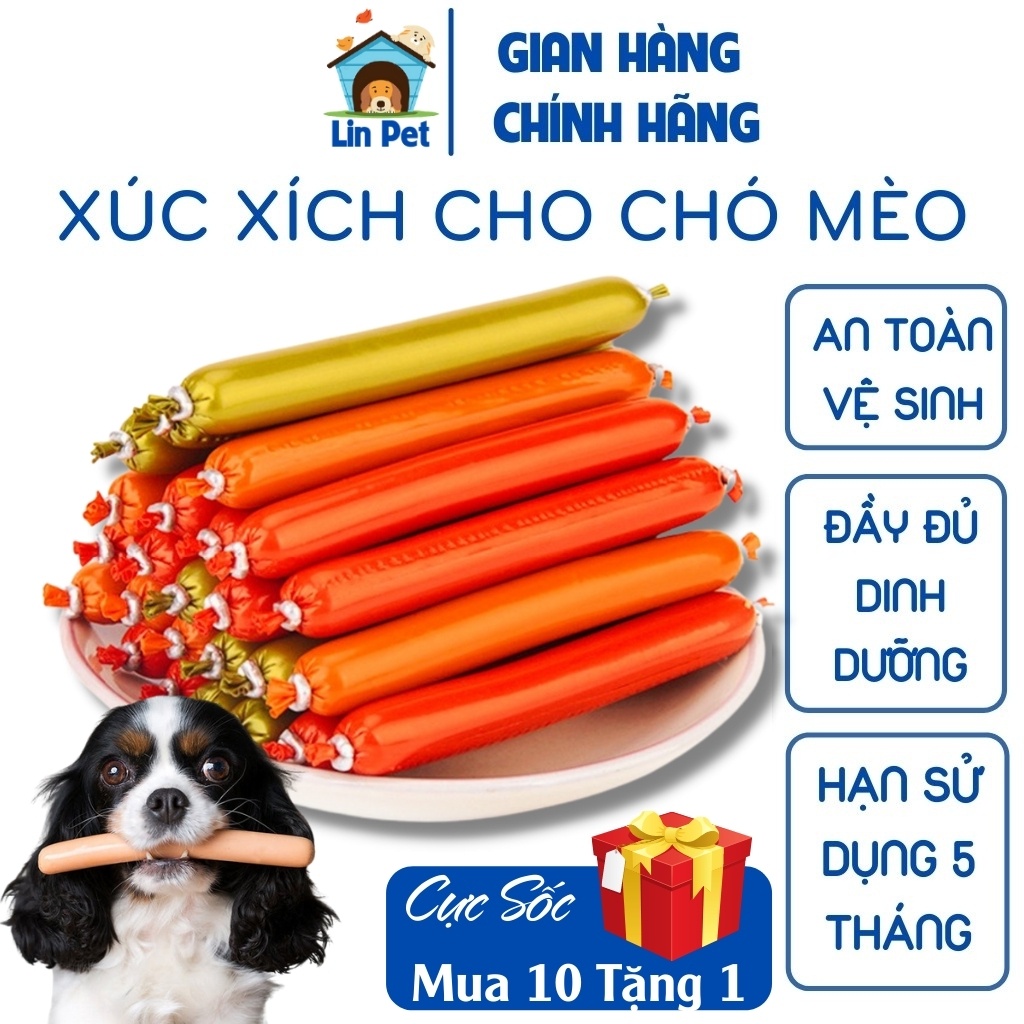 Xúc xích chó mèo 15gr thức ăn cho chó kiểu bánh thưởng - Lin Pet