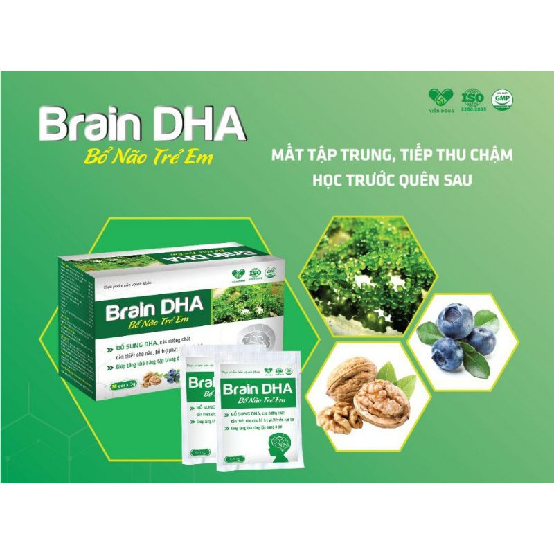 ✅ Cốm Bổ Não Trẻ Em Brain DHA  ✅ Hỗ trợ phát triển não bộ tăng khả năng tập trung và ghi nhớ ở trẻ