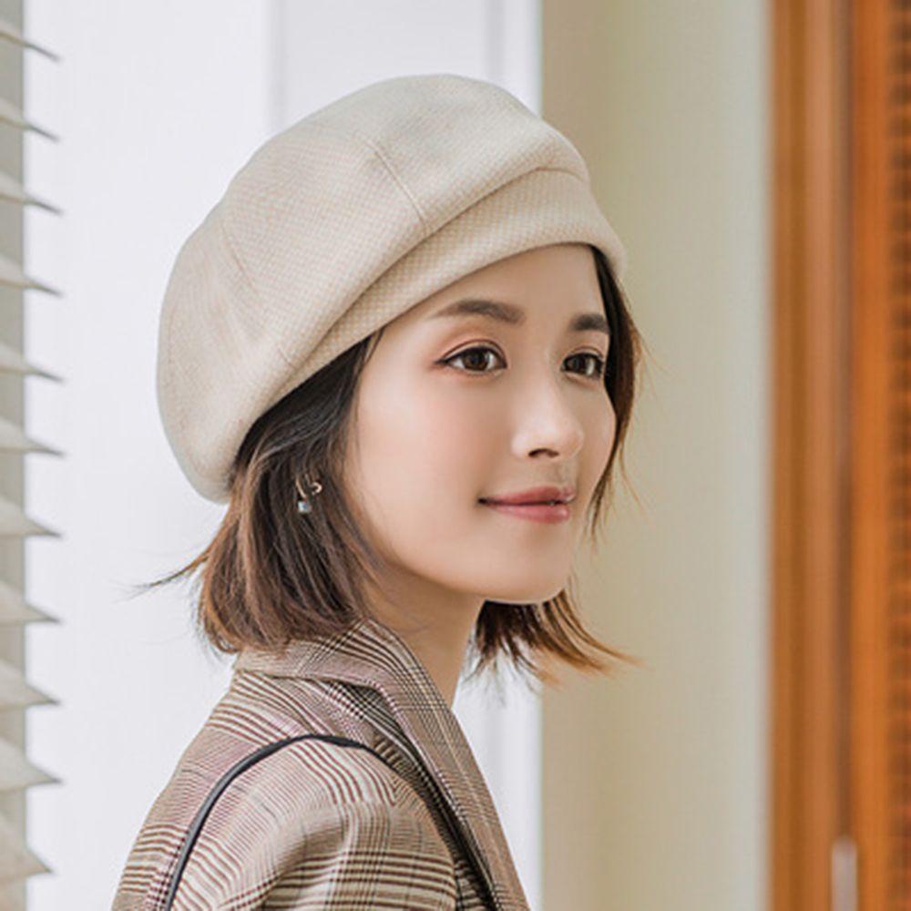 Nickolas Mũ Beret Cotton Polyester Phối Lông Cừu Có Thể Điều Chỉnh Cho Nữ
