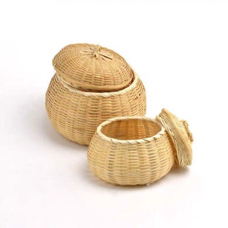 Tre tự nhiên- Hộp tre mini đựng đồ trang điểm -Mây tre đan việt