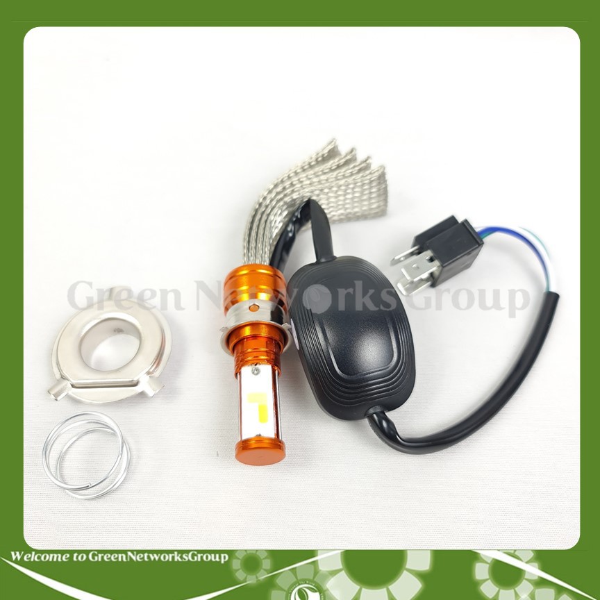 Đèn led râu H4 sáng 5 chế độ (Trắng - Vàng -Xanh Dương - Tím - Chớp đủ màu) Greennetworks ( 1 Đèn )