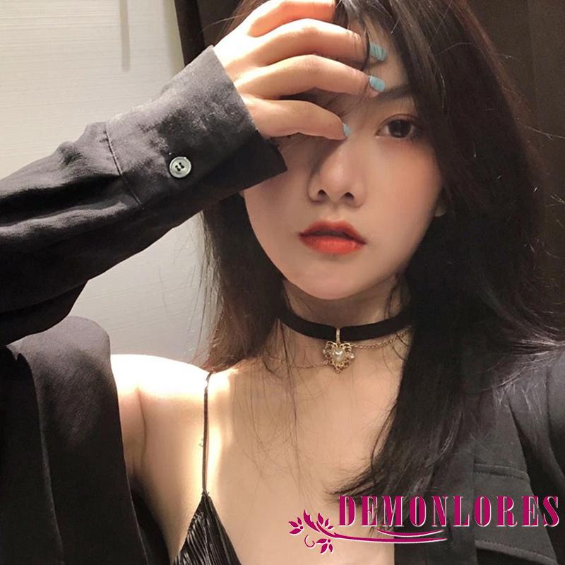 Dây chuyền mặt hình trái tim đính ngọc trai giả thời trang cho nữ