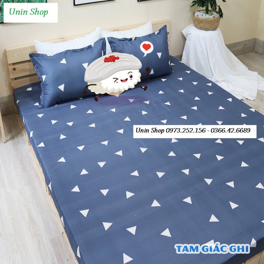 (Siêu rẻ) Ga bọc nệm, drap bo chun kích thước m6/m8 mẫu Bơ Xanh siêu đẹp chất Poly cotton - Ga kèm 2 áo gối