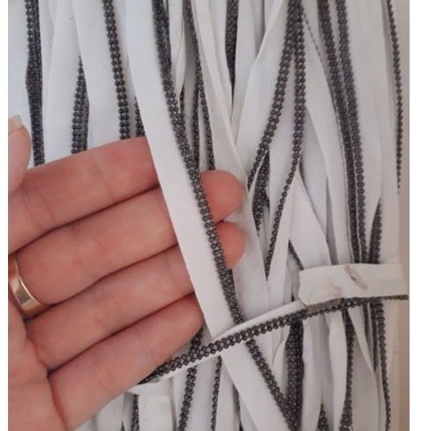 Gen bi kim loại bản 1cm màu trắng