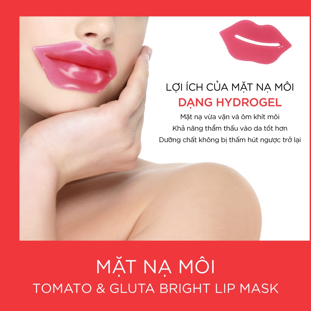 Mặt Nạ Môi Cà Chua Baby Bright Tomato &amp; Gluta Bright Lip Mask 10g - Wincy Mart