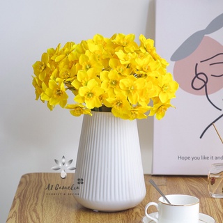 Hoa Decor - Bó Thủy Tiên Trắng Vàng Gồm 6 Bông Cao Cấp Chính Hãng Camelia Hoa Decor Trang Trí Nhà Cửa Siêu Đẹp