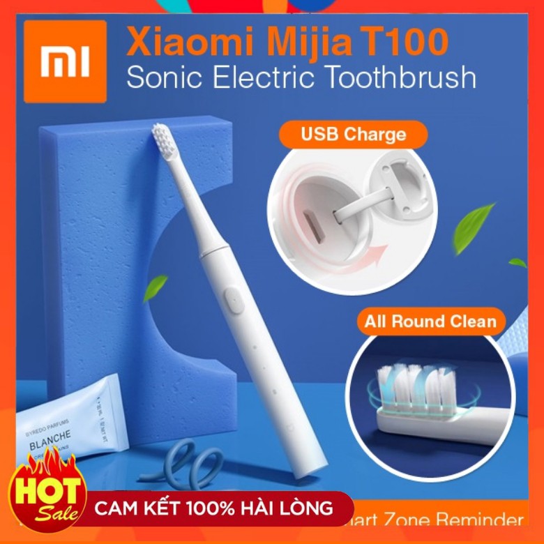 Bàn chải điện Xiaomi Mijia T100 FREESHIP Chống nước siêu nhẹ (46gr)