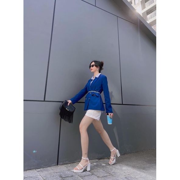 ÁO BLAZER NỮ PHỐI LÓT SỌC | HELLY SHOP