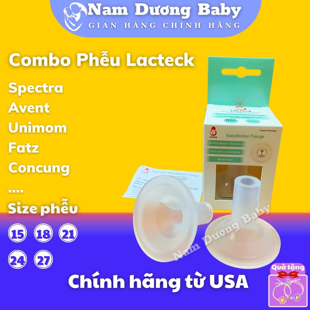 COMBO Phễu hút sữa Lacteck sử dụng cho các dòng máy hút sữa : Spectra, Avent, Concung, Cimilre, Unimom, Felix, Fatz...