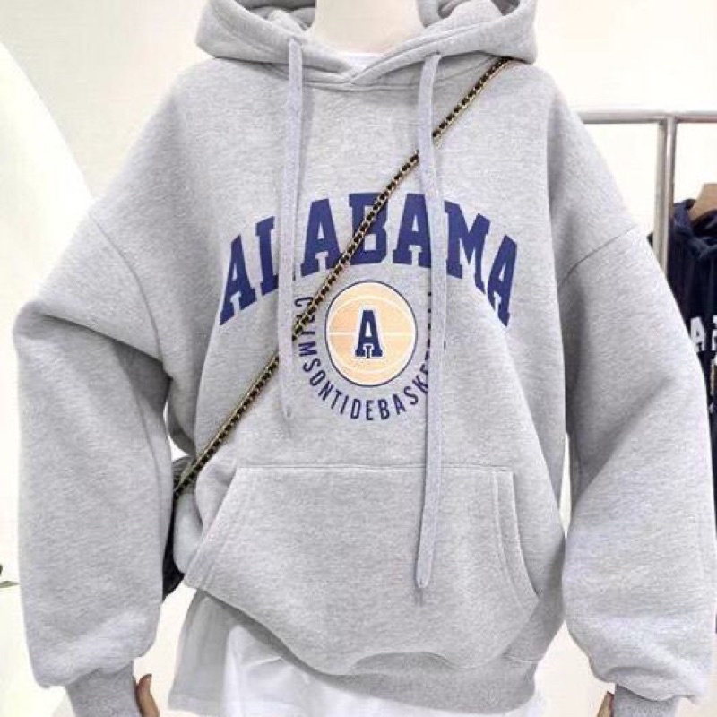 Áo Hoodie Nỉ Bông Alabama Mũ Chùm 2 Lớp Dày Dặn