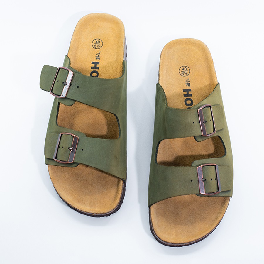 [Da Bò Thật] Dép đế trấu quai ngang HG01DX chính hãng, full size 35-44 [100% da bò] - giày dép nam nữ