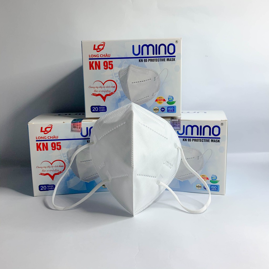 Khẩu trang KN95, Khẩu trang y tế Umino không van giấy kháng khuẩn hàng cao cấp #qmc