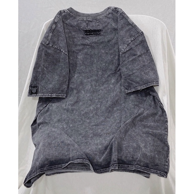 Áo thun loang xám Hades form rộng tay lỡ, áo loang cotton 100%