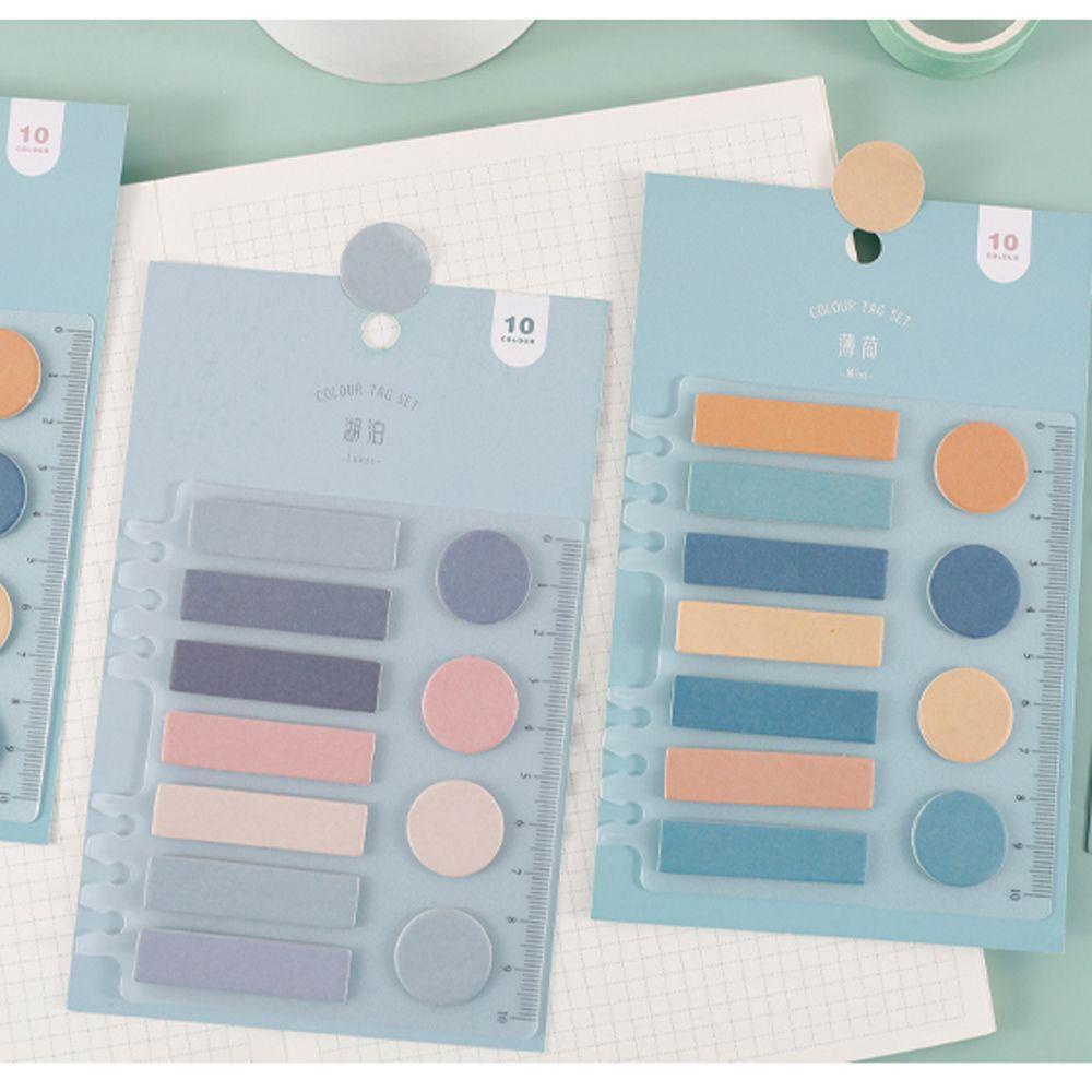 AUGUSTINA Set 110 Giấy Ghi Chú Kèm Thước Dán Tiện Lợi