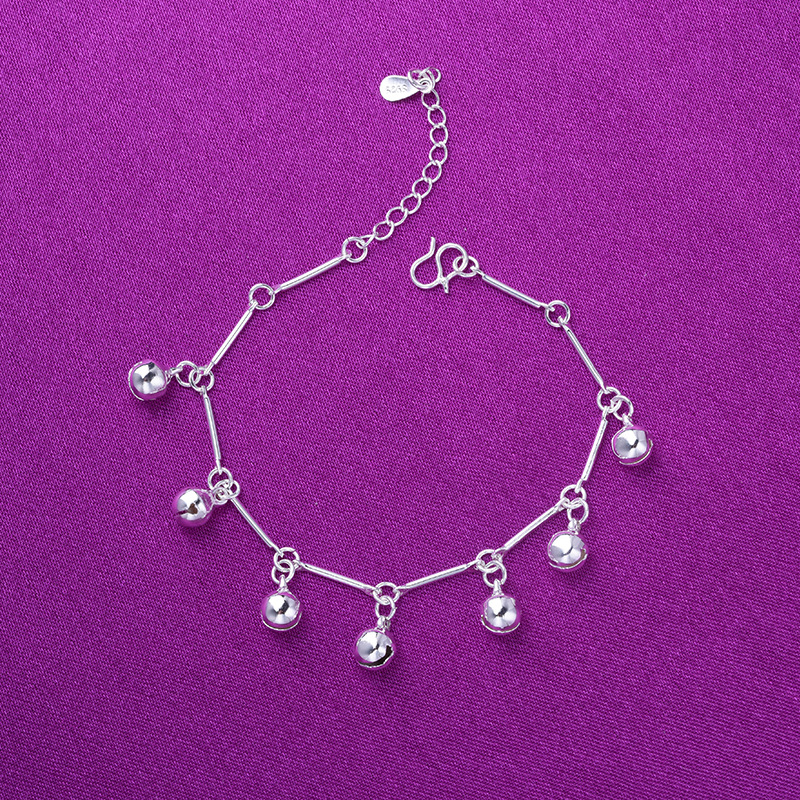 Beautiful S925 Silver Silver Bracelet with Bells for Women