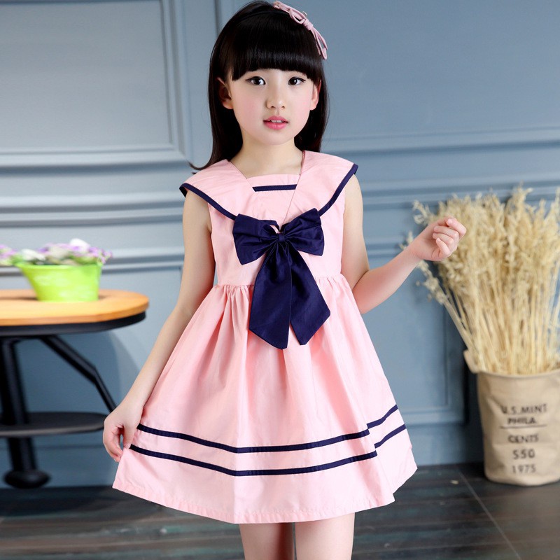 Đầm Công Chúa Sát Nách Chất Liệu Cotton Cho Bé Gái
