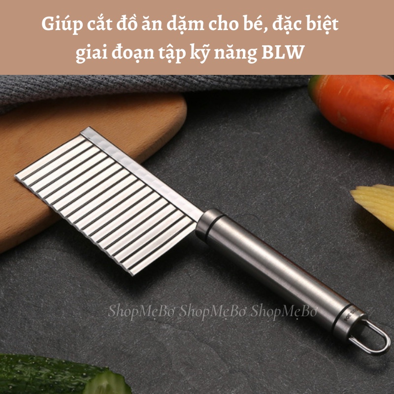 [Mẹ Bơ] Dao lượn sóng, nạo gọt vỏ làm đồ ăn dặm cho bé BLW (bé tập kỹ năng bốc đồ ăn)