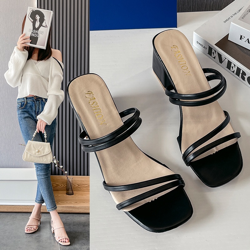 Giày Cao Gót Nữ Đế Thô Thời Trang Mùa Hè